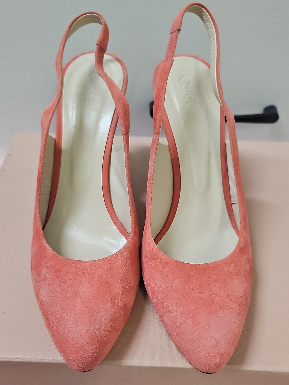 Chloé Coral Suede Slingback Pumps
